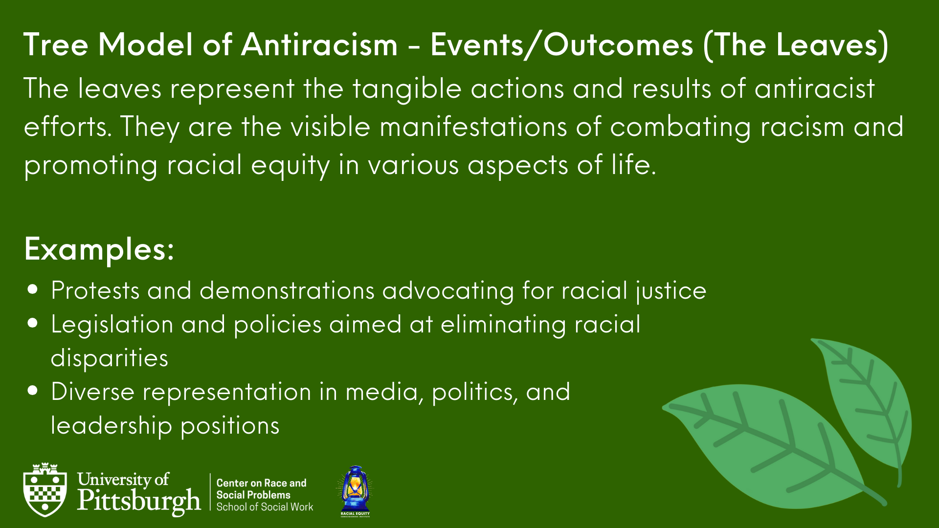 Tree Model of Antiracism | Center on Race and Social Problems